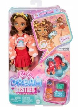 Lalka Barbie „Brooklyn” Dream Besties – lalka na wrotkach w różowym stroju z akcesoriami sportowymi