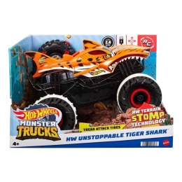 Zdalnie sterowany Monster Truck Tiger Shark Hot Wheels – samochód terenowy na pilota do jazdy po każdej nawierzchni