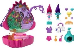 Zestaw Polly Pocket DreamWorks Trolle z Poppy i Mrukiem, kompaktowa zabawka z akcesoriami i paskiem na rękę