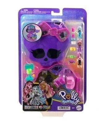 Zestaw Polly Pocket x Monster High – kompaktowa czaszka z mikrolalkami Draculaura, Clawdeen i Frankie
