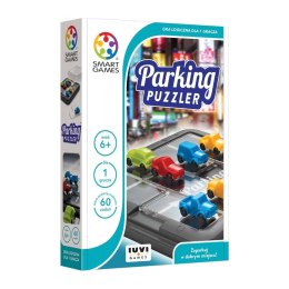 Gra Parking Puzzler – plansza z autkami i książeczką z zadaniami