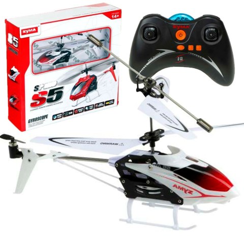 Zdalnie sterowany helikopter RC Syma S5 w kolorze białym – idealny dla początkujących, z systemem stabilizacji GYRO Zdalnie sterowany helikopter RC Syma S5 w kolorze białym – idealny dla początkujących, z systemem stabilizacji GYRO