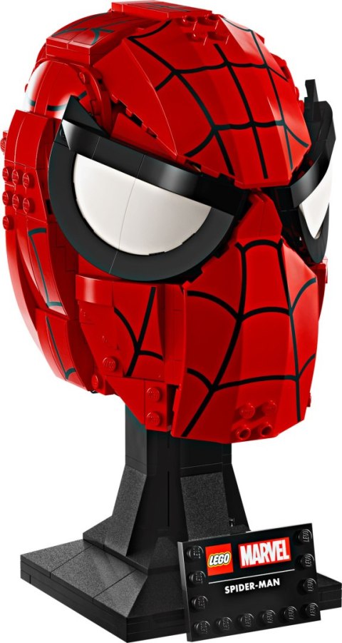 LEGO Marvel 76285 – Maska Spider-Mana na podstawce z tabliczką, model kolekcjonerski z 487 elementów LEGO Marvel 76285 – Maska Spider-Mana na podstawce z tabliczką, model kolekcjonerski z 487 elementów