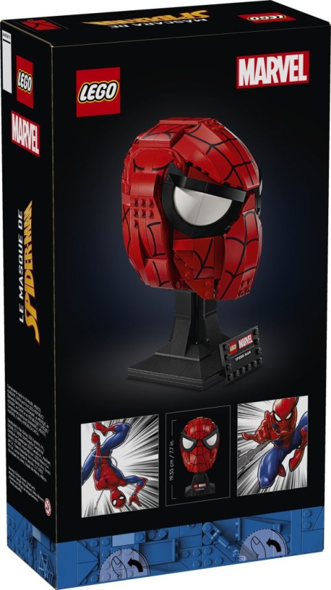 LEGO Marvel 76285 – Maska Spider-Mana na podstawce z tabliczką, model kolekcjonerski z 487 elementów LEGO Marvel 76285 – Maska Spider-Mana na podstawce z tabliczką, model kolekcjonerski z 487 elementów