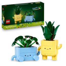LEGO Botanicals Wesołe roślinki – urocze drzewka w kolorowych doniczkach z buźkami do zbudowania dla dzieci od 9 lat