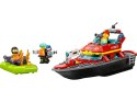 LEGO City 60373 Łódź strażacka z motorówką, minifigurkami i akcesoriami strażackimi, zestaw dla dzieci 5+