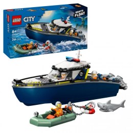 LEGO CITY 60456 Pościg łodzią policyjną – szybka łódź i figurki do emocjonującej zabawy dla dzieci od 5 lat