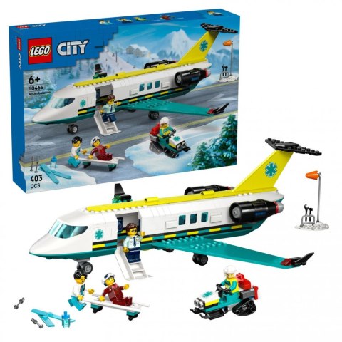 LEGO CITY 60465 Samolot pogotowia ratunkowego z figurkami pilota i ratownika – zabawa dla dzieci od 5 lat LEGO CITY 60465 Samolot pogotowia ratunkowego z figurkami pilota i ratownika – zabawa dla dzieci od 5 lat
