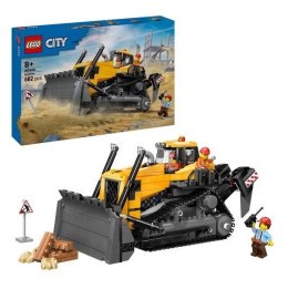 LEGO City 60466 Żółty buldożer z ruchomym lemieszem i minifigurkami – kreatywna zabawka dla dzieci 8+