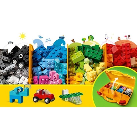 LEGO Classic 10713 – Kreatywna Walizka z klockami i katalogiem LEGO 2019 PL, zestaw z 213 elementami w żółtej walizce LEGO Classic 10713 – Kreatywna Walizka z klockami i katalogiem LEGO 2019 PL, zestaw z 213 elementami w żółtej walizce