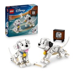 LEGO Disney 101 Dalmatyńczyków: Szczeniaczki Szczęściarz i Penny z ruchomymi łapkami i ogonkami — kreatywna zabawa dla dzieci.