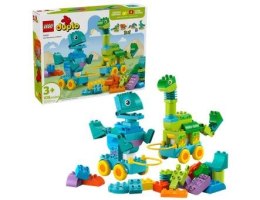 LEGO DUPLO 10451 – 3w1 Dinozaury na kółkach, edukacyjna zabawka dla dzieci od 3 lat, ruchome elementy, 108 klocków