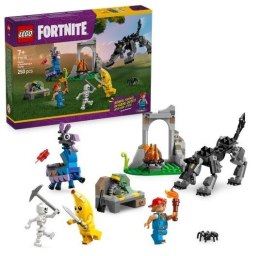 LEGO Fortnite 77075 – Skórek, Iskra, wilk i lama, zestaw kreatywny z bazą i bonusem w grze Fortnite dla dzieci 7+