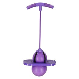 Fioletowy skoczek Pogo Jumper dla dzieci z antypoślizgową podstawą i piłką, idealny do nauki równowagi.