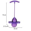 Fioletowy skoczek Pogo Jumper dla dzieci z antypoślizgową podstawą i piłką, idealny do nauki równowagi.