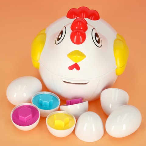 Puzzle Klocki Jajka Montessori – kolorowa kura edukacyjna z 12 jajkami do dopasowywania kształtów i kolorów Puzzle Klocki Jajka Montessori – kolorowa kura edukacyjna z 12 jajkami do dopasowywania kształtów i kolorów