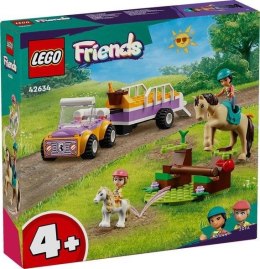 LEGO Friends zestaw z samochodem, przyczepą i figurkami koni oraz minilaleczkami Liann i Zoi – zabawa dla dzieci od 4 lat