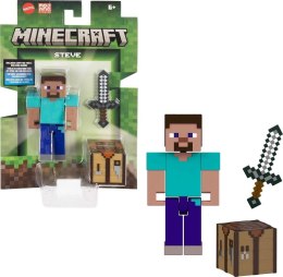 Figurka z gry Minecraft z ruchomymi punktami artykulacji, ustawiona w dynamicznej pozie