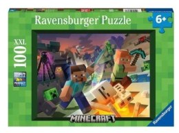 Puzzle XXL 100 elementów Ravensburger z motywem Minecraft dla dzieci od 5 lat