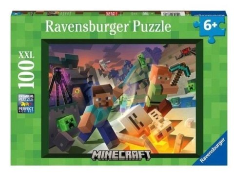 Puzzle XXL 100 elementów Ravensburger z motywem Minecraft dla dzieci od 5 lat Puzzle XXL 100 elementów Ravensburger z motywem Minecraft dla dzieci od 5 lat