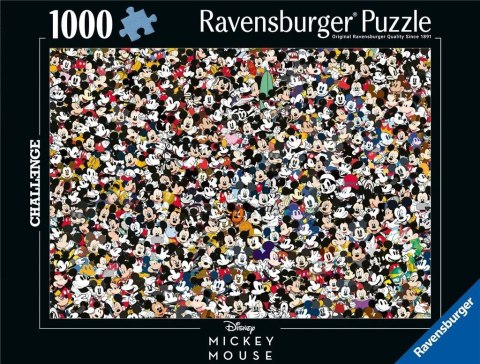 Puzzle 1000 elementów Ravensburger Challenge z motywem Myszy Miki i kolorowych guzików Puzzle 1000 elementów Ravensburger Challenge z motywem Myszy Miki i kolorowych guzików