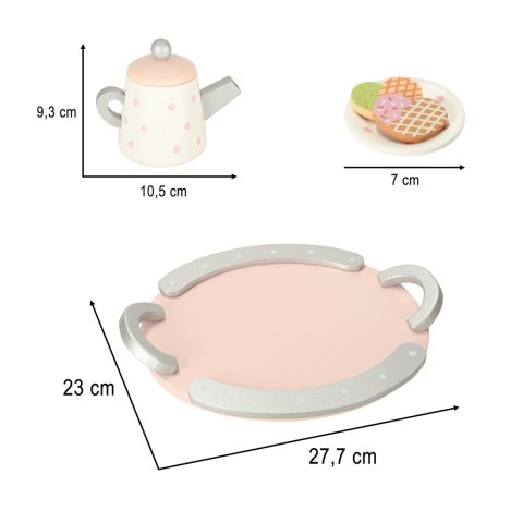 Drewniany zestaw do herbaty i kawy Lulilo Teo – serwis w pastelowych kolorach z filiżankami, ciasteczkami i tacą Drewniany zestaw do herbaty i kawy Lulilo Teo – serwis w pastelowych kolorach z filiżankami, ciasteczkami i tacą